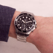  Shop Authentic Fossil FB-03 Chronograph Black Dial Silver Steel Strap Watch for Men - FS5725 - Luxxuri