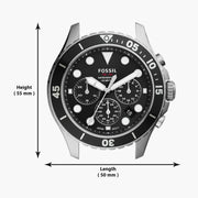  Shop Authentic Fossil FB-03 Chronograph Black Dial Silver Steel Strap Watch for Men - FS5725 - Luxxuri