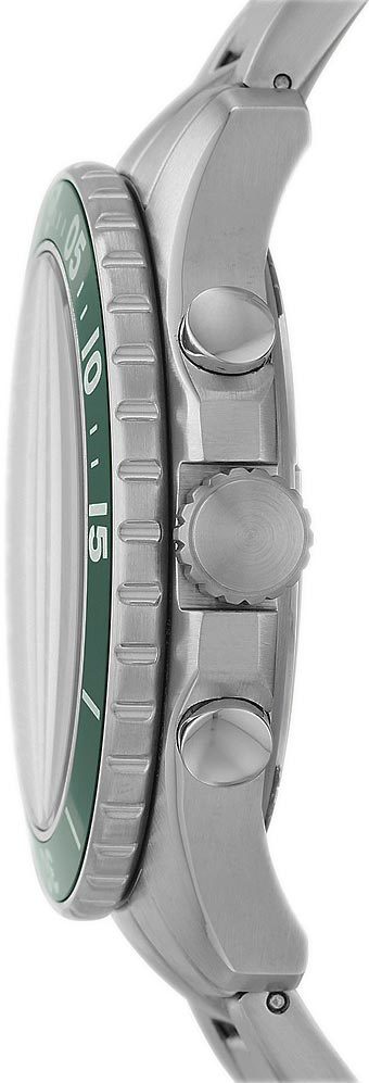  Shop Authentic Fossil FB-03 Chronograph Green Dial Silver Steel Strap Watch for Men - FS5726 - Luxxuri