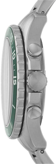  Shop Authentic Fossil FB-03 Chronograph Green Dial Silver Steel Strap Watch for Men - FS5726 - Luxxuri