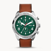  Shop Authentic Fossil Bronson Chronograph Green Dial Brown Leather Strap Watch for Men - FS5738 - Luxxuri