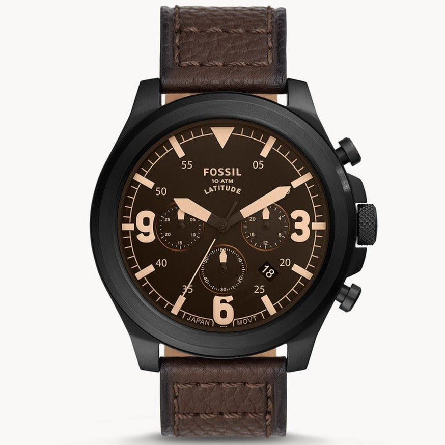  Shop Authentic Fossil Nate Chronograph Brown Dial Brown Leather Strap Watch for Men - JR1511 - Luxxuri