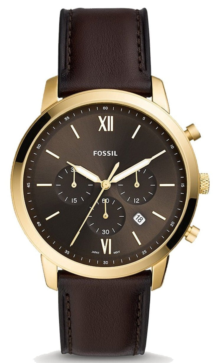  Shop Authentic Fossil Neutra Chronograph Brown Dial Brown Leather Strap Watch for Men - FS5763 - Luxxuri