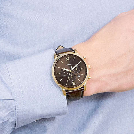  Shop Authentic Fossil Neutra Chronograph Brown Dial Brown Leather Strap Watch for Men - FS5763 - Luxxuri