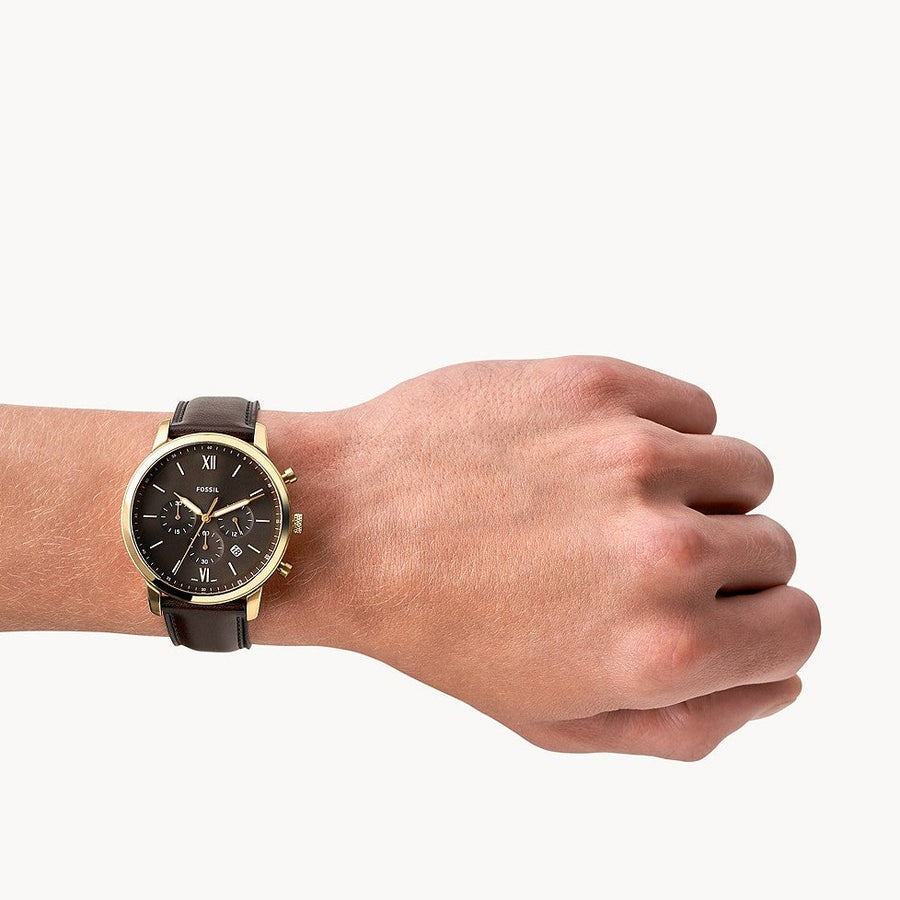  Shop Authentic Fossil Neutra Chronograph Brown Dial Brown Leather Strap Watch for Men - FS5763 - Luxxuri