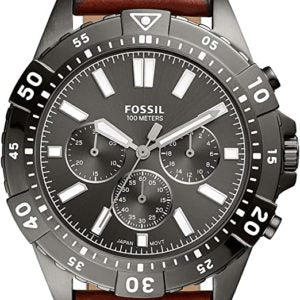  Shop Authentic Fossil Garrett Chronograph Grey Dial Brown Leather Strap Watch for Men - FS5770 - Luxxuri
