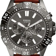  Shop Authentic Fossil Garrett Chronograph Grey Dial Brown Leather Strap Watch for Men - FS5770 - Luxxuri