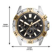  Shop Authentic Fossil Garrett Analog Black Dial Two Tone Steel Strap Watch for Men - FS5771 - Luxxuri