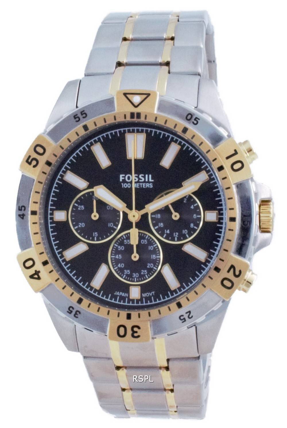  Shop Authentic Fossil Garrett Analog Black Dial Two Tone Steel Strap Watch for Men - FS5771 - Luxxuri