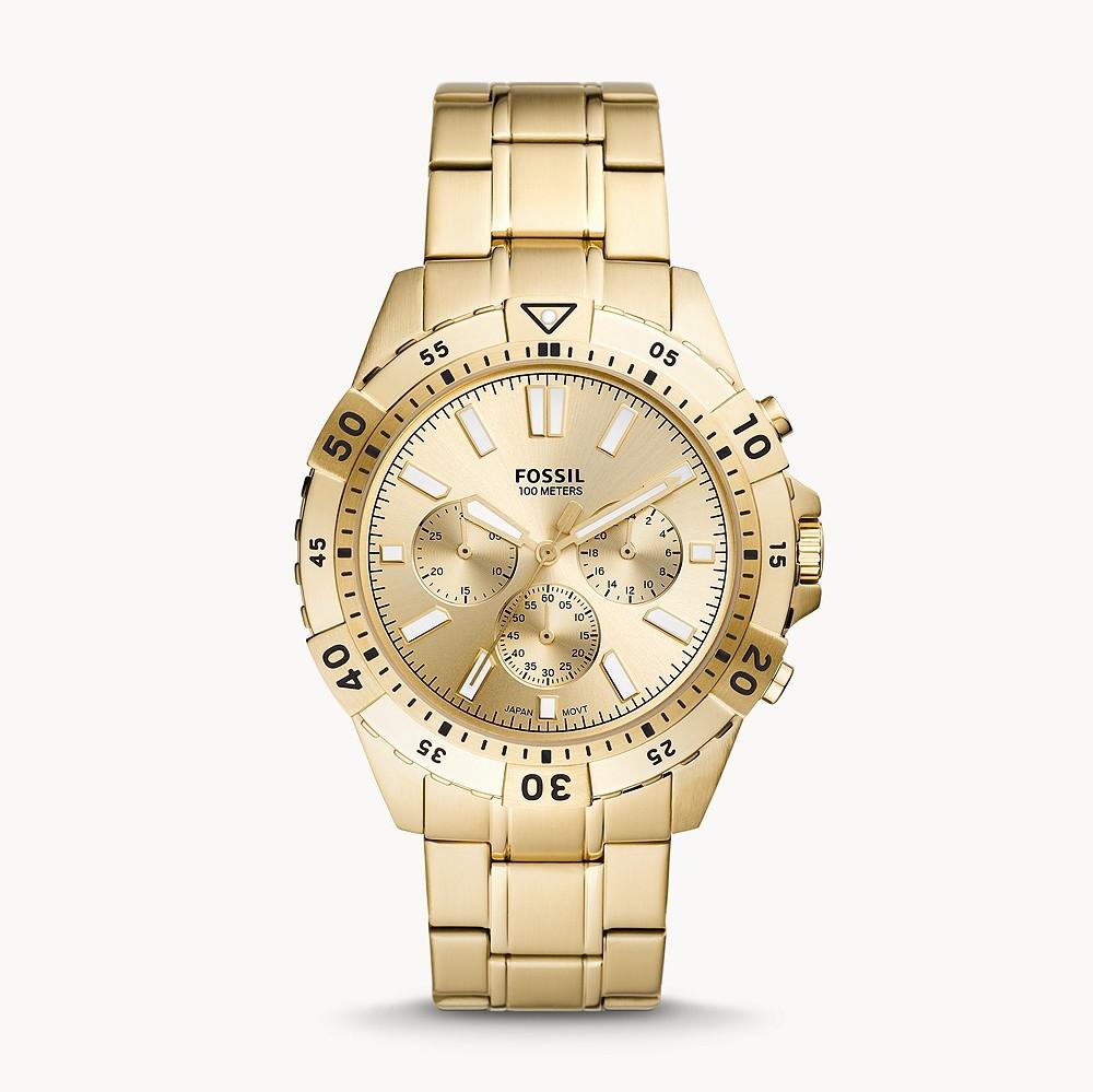  Shop Authentic Fossil Garrett Chronograph Gold Dial Gold Steel Strap Watch for Men - FS5772 - Luxxuri