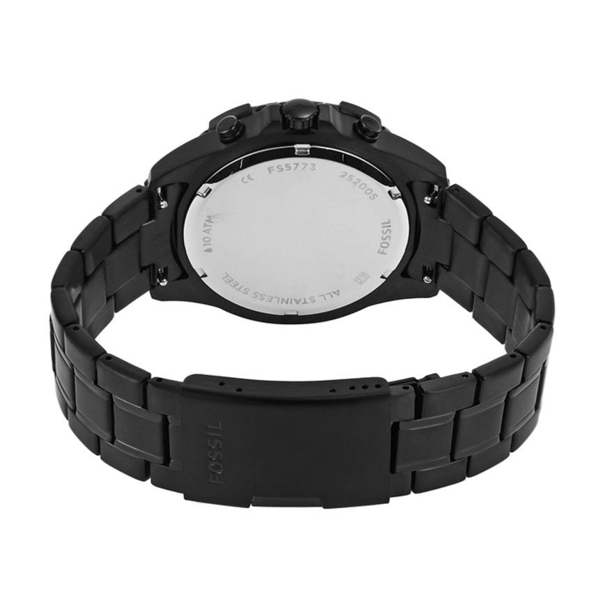  Shop Authentic Fossil Garrett Chronograph Black Dial Black Steel Strap Watch for Men - FS5773 - Luxxuri