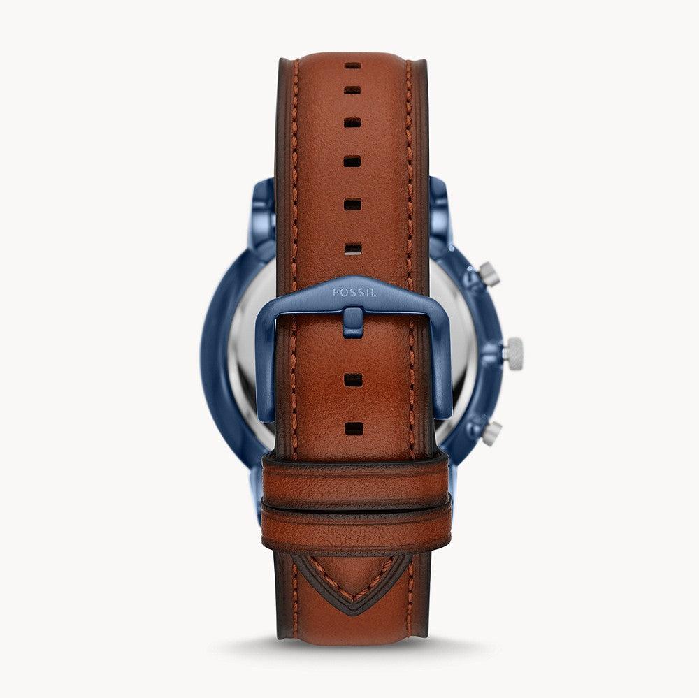  Shop Authentic Fossil Neutra Chronograph Blue Dial Brown Leather Strap Watch for Men - FS5791 - Luxxuri