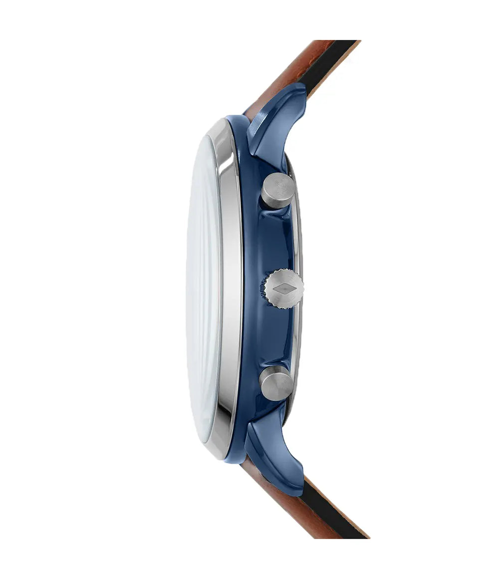  Shop Authentic Fossil Neutra Chronograph Blue Dial Brown Leather Strap Watch for Men - FS5791 - Luxxuri