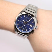  Shop Authentic Fossil Everett Chronograph Blue Dial Silver Steel Strap Watch for Men - FS5795 - Luxxuri