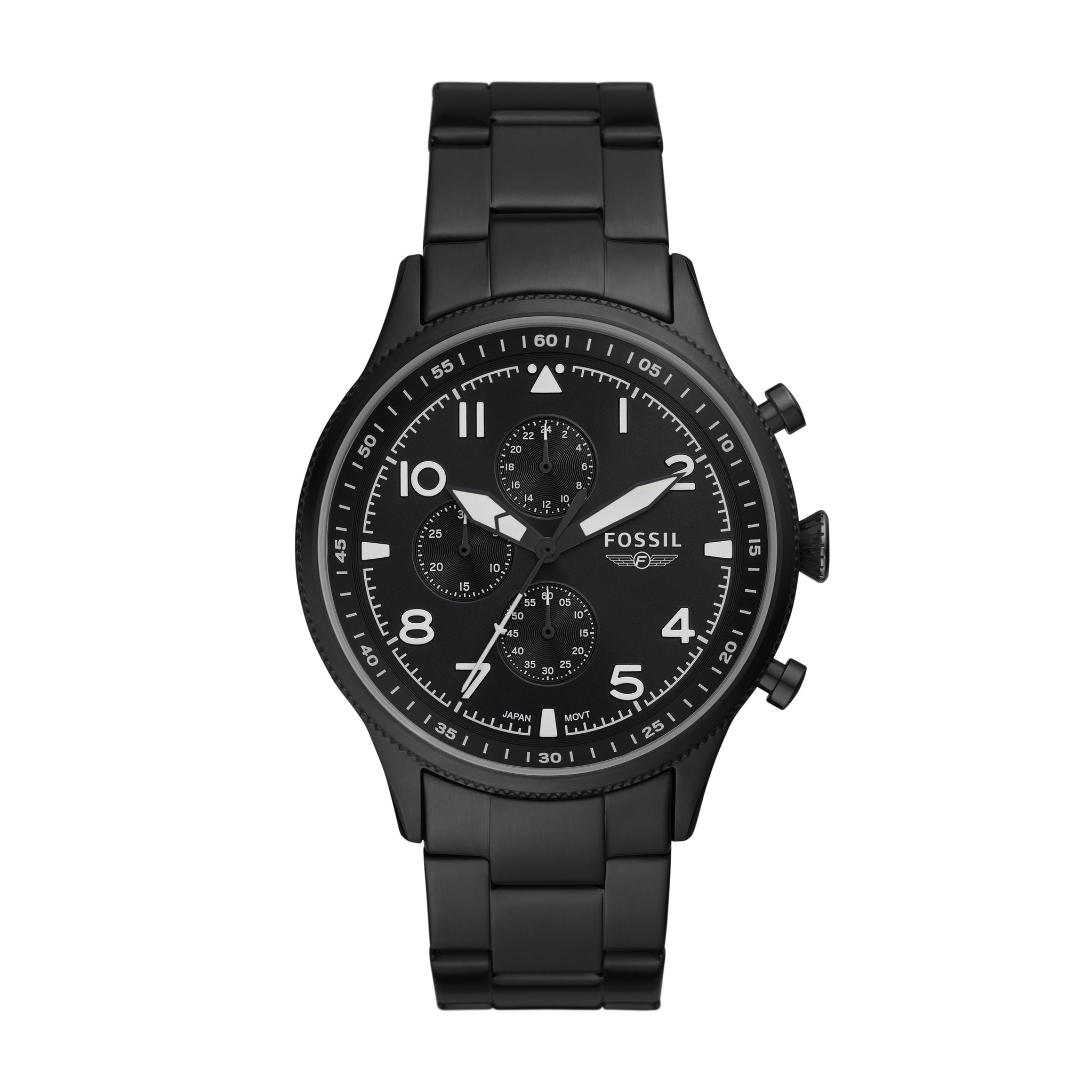  Shop Authentic Fossil Pilot Chronograph Black Dial Black Steel Strap Watch for Men - FS5811 - Luxxuri