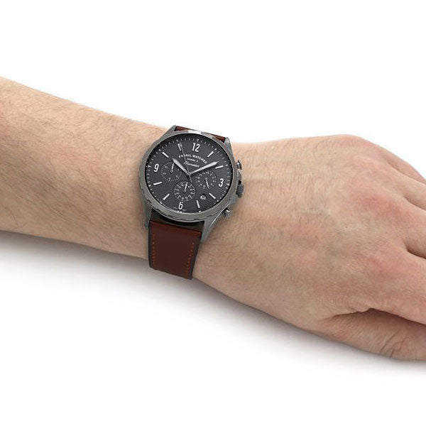 Shop Authentic Fossil Forrester Chronograph Grey Dial Brown Leather Strap Watch for Men - FS5815 - Luxxuri