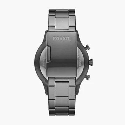  Shop Authentic Fossil Bronson Chronograph Black Dial Grey Steel Strap Watch for Men - FS5852 - Luxxuri
