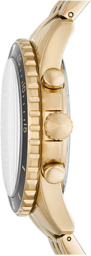  Shop Authentic Fossil FB-01 Chronograph Black Dial Gold Steel Strap Watch for Men - FS5836 - Luxxuri