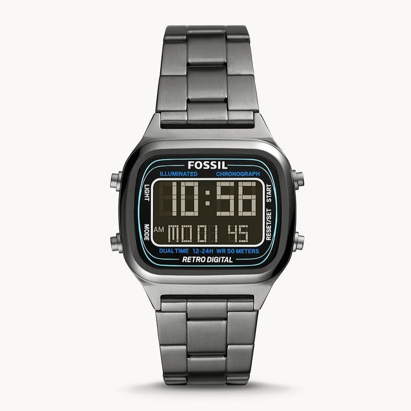  Shop Authentic Fossil Retro Digital Black Dial Black Steel Strap Watch for Men - FS5846 - Luxxuri