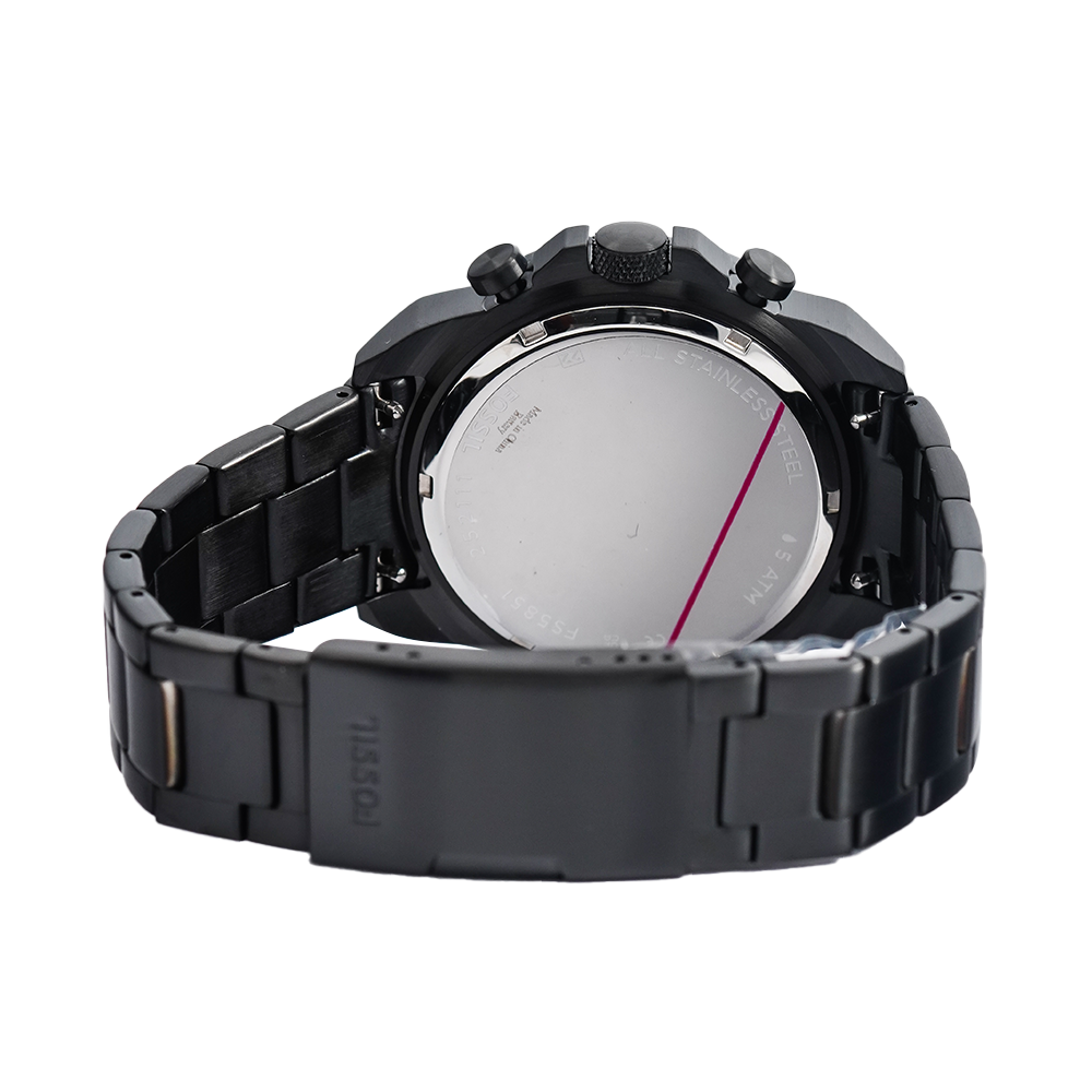  Shop Authentic Fossil Bronson Chronograph Black Dial Black Steel Strap Watch for Men - FS5851 - Luxxuri