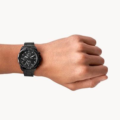  Shop Authentic Fossil Forrester Chronograph Black Dial Black Steel Strap Watch for Men - FS5697 - Luxxuri