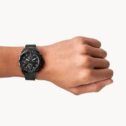  Shop Authentic Fossil Forrester Chronograph Black Dial Black Steel Strap Watch for Men - FS5697 - Luxxuri