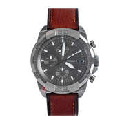  Shop Authentic Fossil Bronson Chronograph Grey Dial Brown Leather Strap Watch for Men - FS5855 - Luxxuri