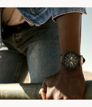  Shop Authentic Fossil Bronson Chronograph Black Dial Brown Leather Strap Watch for Men - FS5856 - Luxxuri