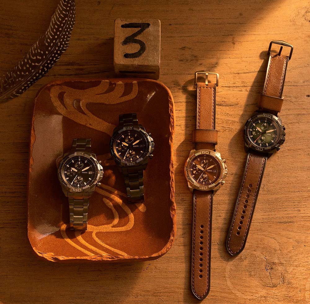  Shop Authentic Fossil Bronson Chronograph Black Dial Brown Leather Strap Watch for Men - FS5856 - Luxxuri