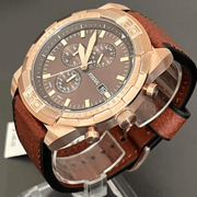  Shop Authentic Fossil Bronson Chronograph Brown Dial Brown Leather Strap Watch for Men - FS5857 - Luxxuri