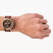  Shop Authentic Fossil Bronson Chronograph Brown Dial Brown Leather Strap Watch for Men - FS5857 - Luxxuri