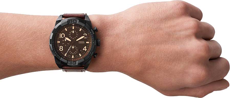  Shop Authentic Fossil Bronson Chronograph Brown Dial Brown Leather Strap Watch for Men - FS5875 - Luxxuri
