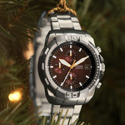  Shop Authentic Fossil Bronson Chronograph Red Dial Silver Steel Strap Watch for Men - FS5878 - Luxxuri