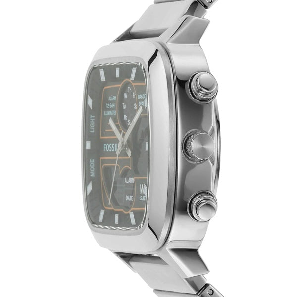  Shop Authentic Fossil Retro Analog-Digital Black Dial Silver Steel Strap Watch for Men - FS5890 - Luxxuri