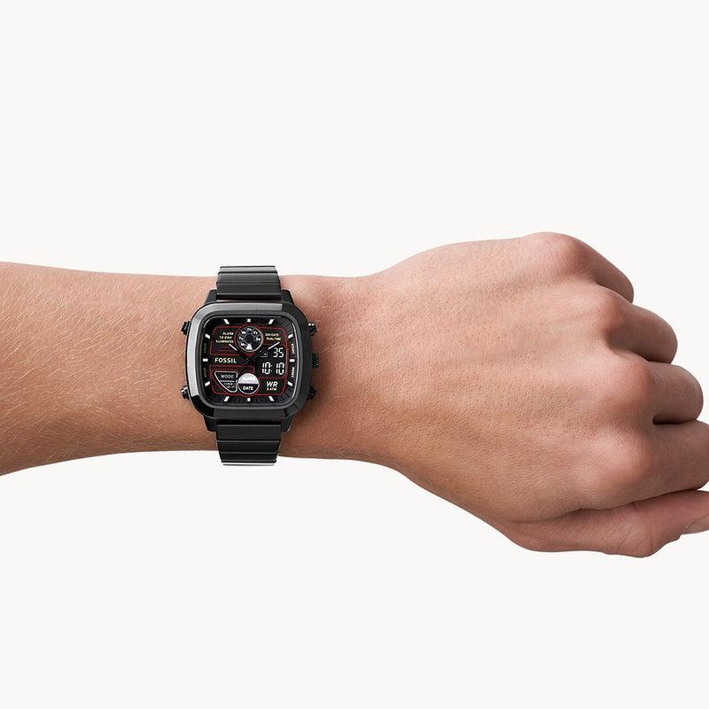  Shop Authentic Fossil Retro Analog-Digital Black Dial Grey Steel Strap Watch for Men - FS5892 - Luxxuri
