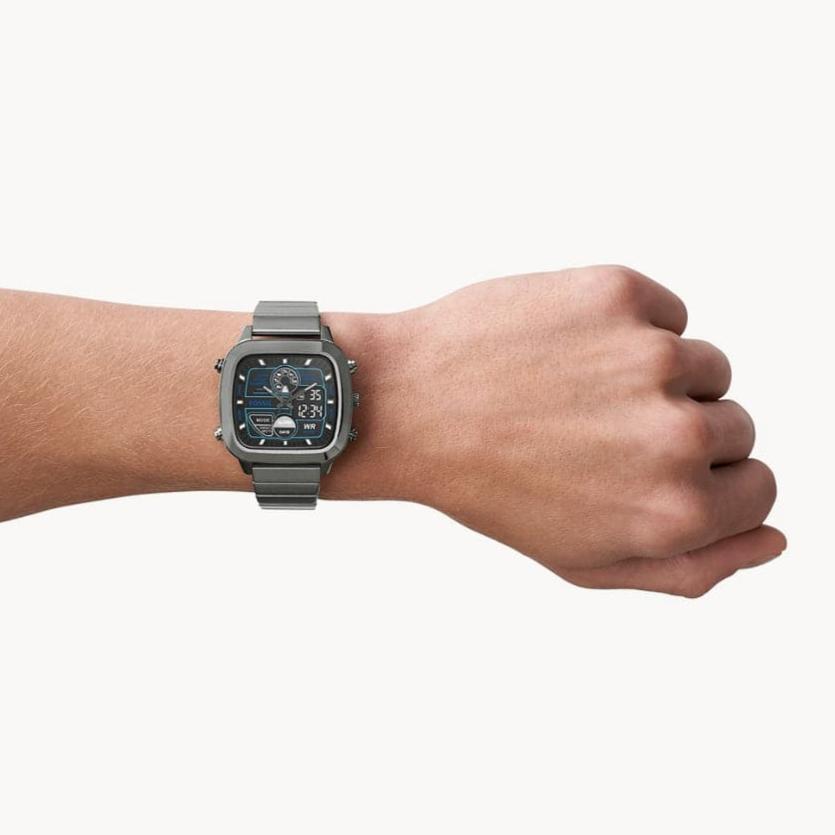  Shop Authentic Fossil Retro Analog-Digital Black Dial Grey Steel Strap Watch for Men - FS5892 - Luxxuri