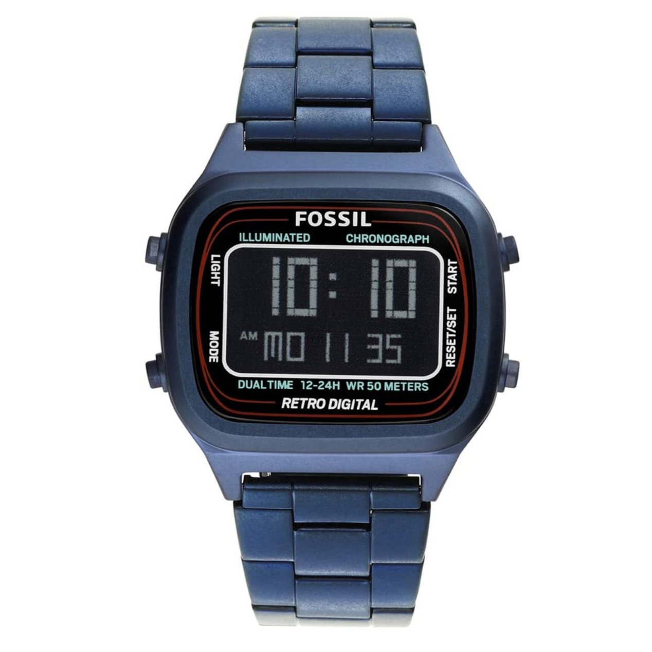  Shop Authentic Fossil Retro Analog-Digital Black Dial Blue Steel Strap Watch for Men - FS5896 - Luxxuri
