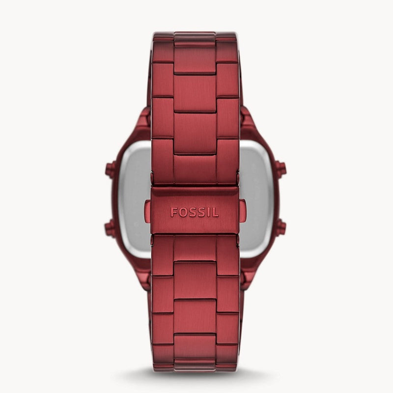  Shop Authentic Fossil Retro Analog-Digital Black Dial Red Steel Strap Watch for Men - FS5897 - Luxxuri