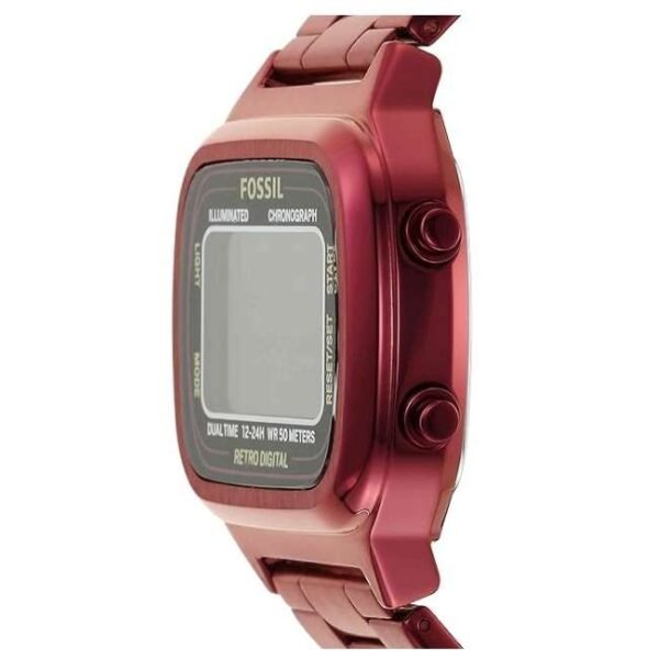  Shop Authentic Fossil Retro Analog-Digital Black Dial Red Steel Strap Watch for Men - FS5897 - Luxxuri