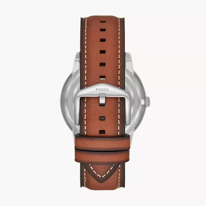  Shop Authentic Fossil Neutra Minimalist Moonphase Blue Dial Brown Leather Strap Watch for Men - FS5903 - Luxxuri