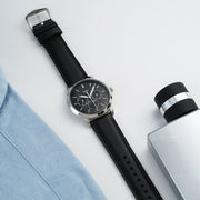  Shop Authentic Fossil Neutra Minimalist Moonphase Black Dial Black Leather Strap Watch for Men - FS5904 - Luxxuri