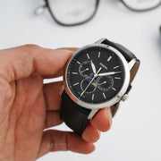  Shop Authentic Fossil Neutra Minimalist Moonphase Black Dial Black Leather Strap Watch for Men - FS5904 - Luxxuri