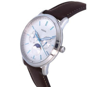  Shop Authentic Fossil Neutra Minimalist Moonphase Silver Dial Brown Leather Strap Watch for Men - FS5905 - Luxxuri