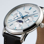  Shop Authentic Fossil Neutra Minimalist Moonphase Silver Dial Brown Leather Strap Watch for Men - FS5905 - Luxxuri
