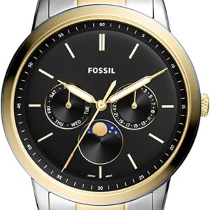  Shop Authentic Fossil Neutra Moonphase Multifunction Black Dial Two Tone Steel Strap Watch for Men - FS5906 - Luxxuri
