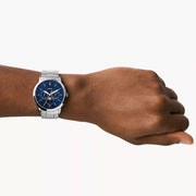  Shop Authentic Fossil Neutra Minimalist Moonphase Blue Dial Silver Steel Strap Watch for Men - FS5907 - Luxxuri