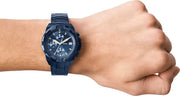  Shop Authentic Fossil Bronson Chronograph Blue Dial Blue Steel Strap Watch for Men - FS5916 - Luxxuri