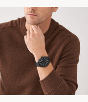  Shop Authentic Fossil Machine Black Dial Black Steel Strap Watch for Men - FS4775 - Luxxuri