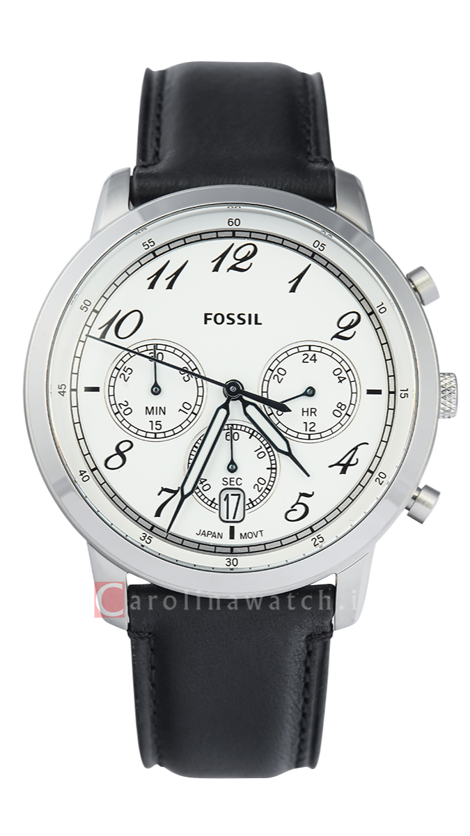  Shop Authentic Fossil Neutra Chronograph White Dial Black Leather Strap Watch for Men - FS6023 - Luxxuri