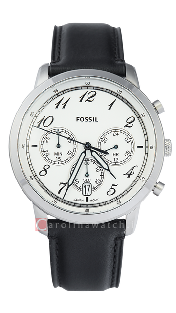  Shop Authentic Fossil Neutra Chronograph White Dial Black Leather Strap Watch for Men - FS6023 - Luxxuri